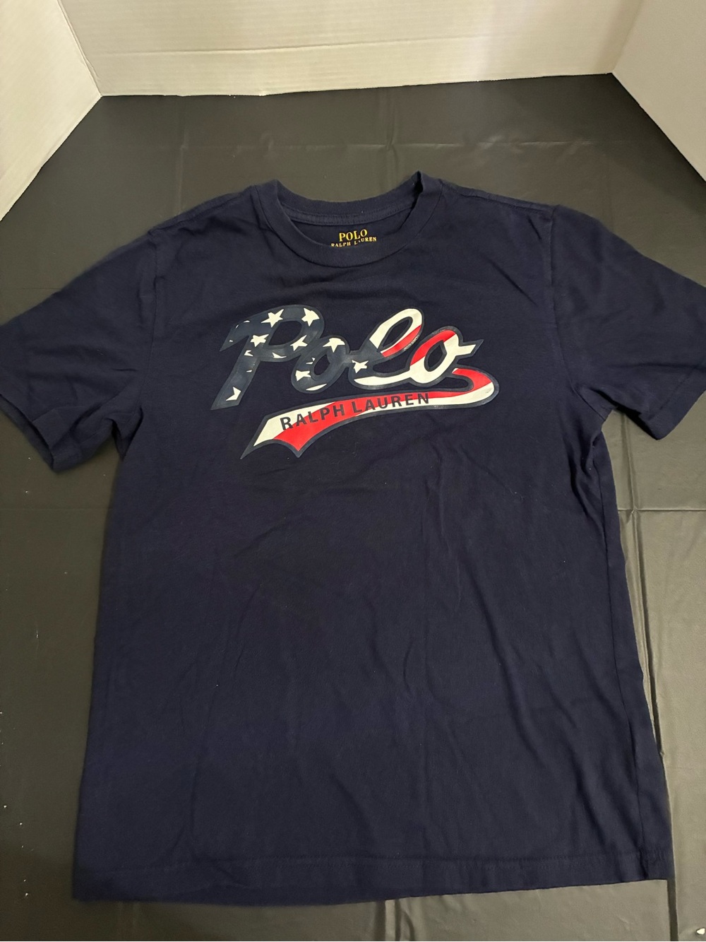 Polo by Ralph Lauren Navy Tee with Red & White Americana Logo